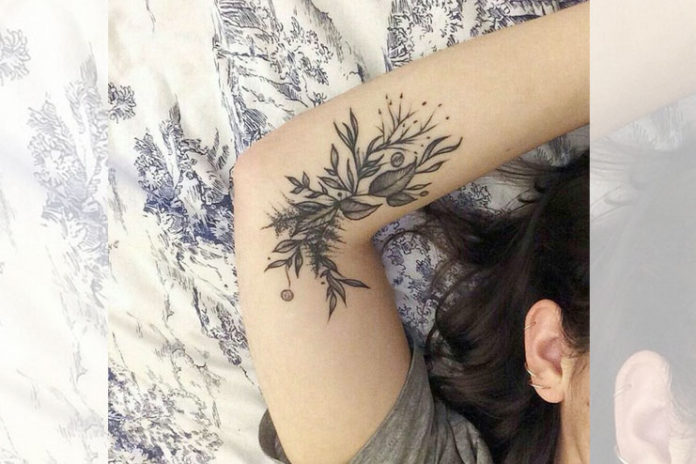 Inner Arm Floral Tattoo