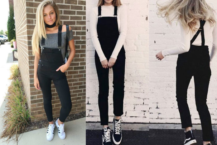 Chic Black Overalls