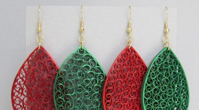 Paper Quilled Beehive Earrings