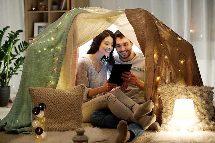 An indoor picnic