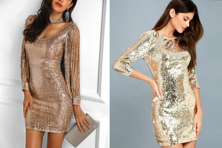 Golden bodycon dress