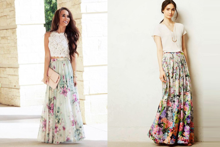 Long Floral Skirt