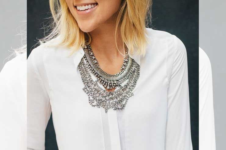 Metal-statement-jewelry-with-a-white-shirt