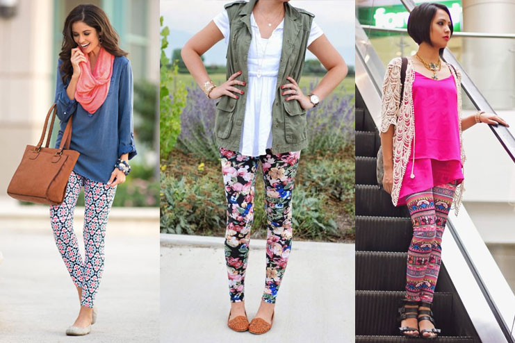 Printed leggings with short tops