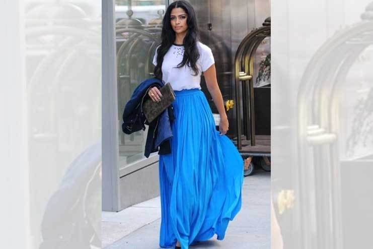 Tee-with-a-pleated-long-skirt