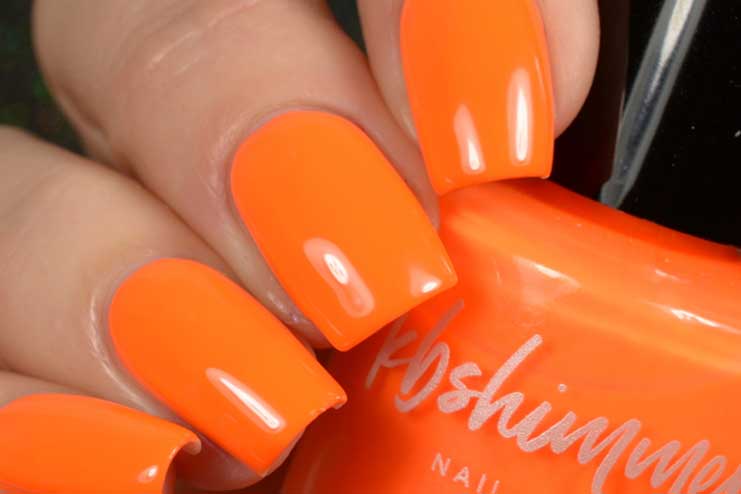 Florescent-orange-nail-polish