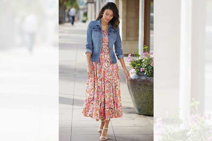 Maxi-dress-and-denim-jacket