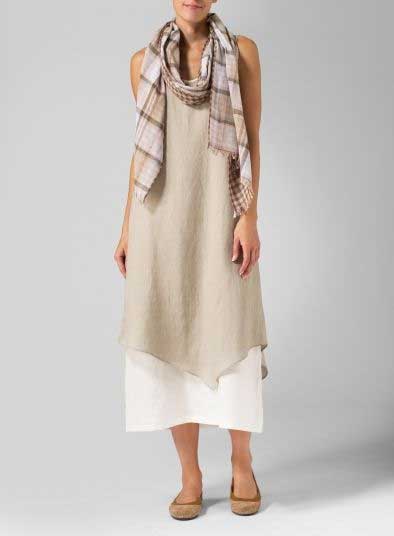 Double layered kurti with a scarf