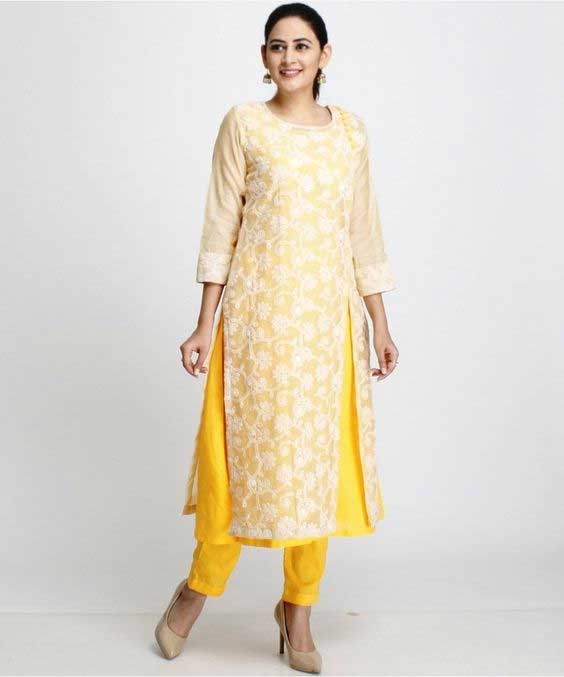 Double Layered Kurti with Multiple Slits