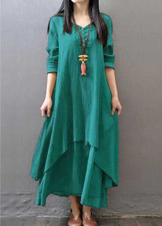 Double layered kurti with neck accessories