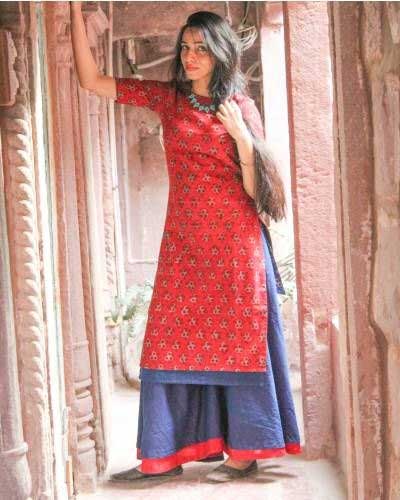 Double layered kurti with palazzo