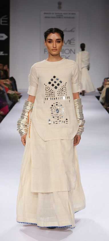 Double layered kurti with skirt