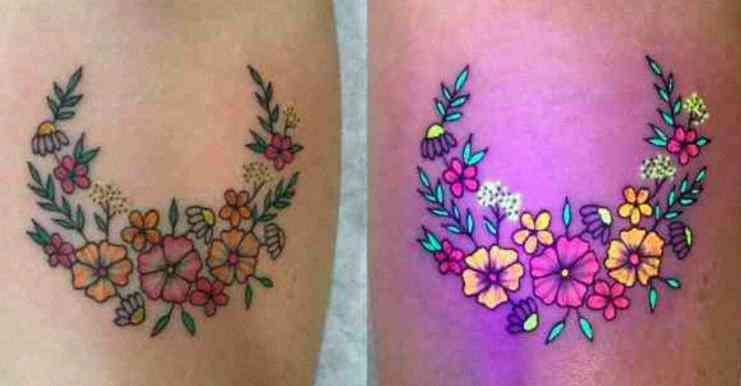 Floral Crown Dark Light Tattoo