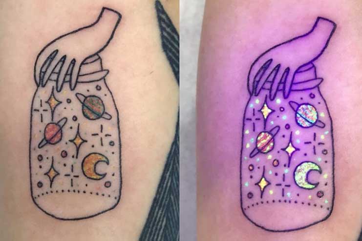 Galaxy in a bottle:Tattoo Designs