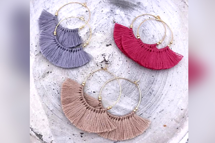 Half circle tassel earrings