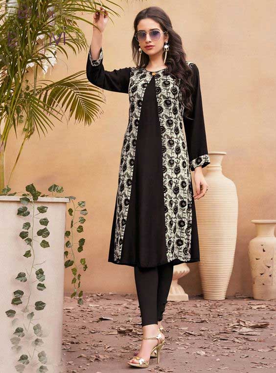 Jacket style double layered kurti