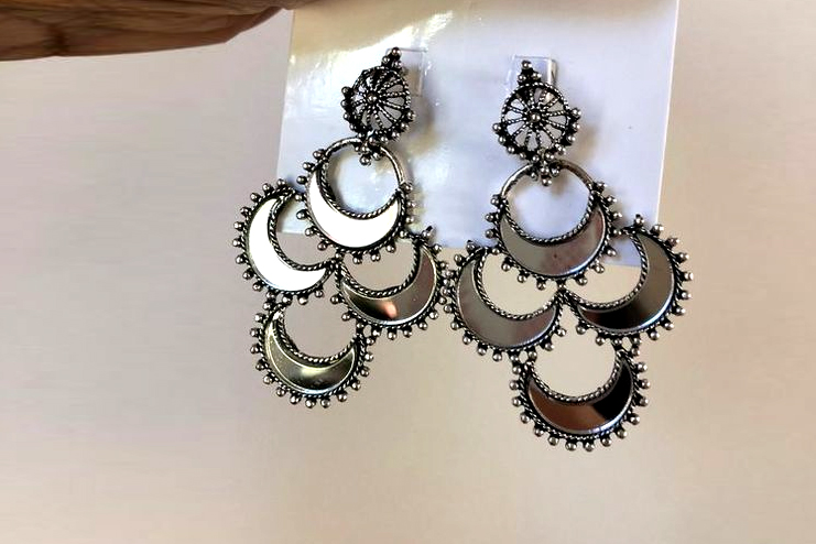 Layered mirror earrings