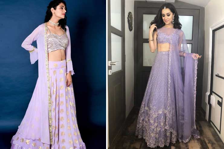 Diamond jewelry and lavender lehenga: Jewelry for Lehenga