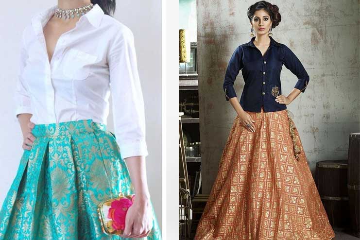 Ethnic Skirt with Shirt