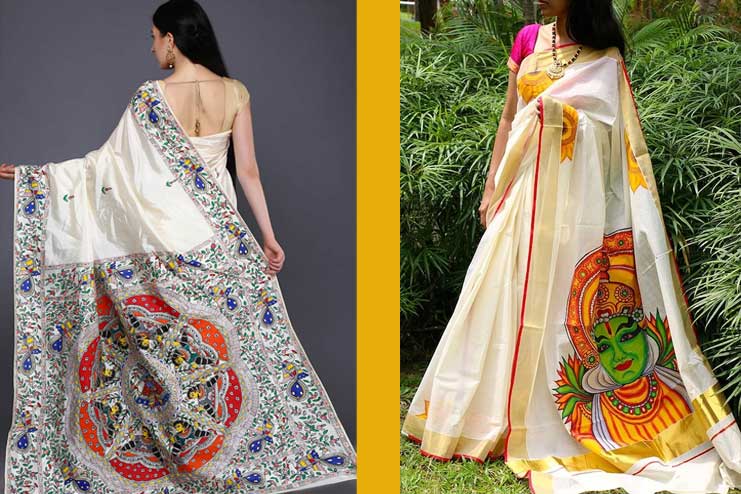 Hand Painted Traditional Saree