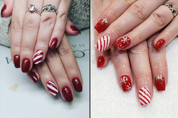 Cane Candy Nail Art For Christmas