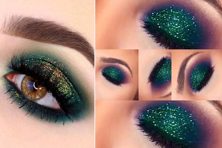 Green smokey eye makeup