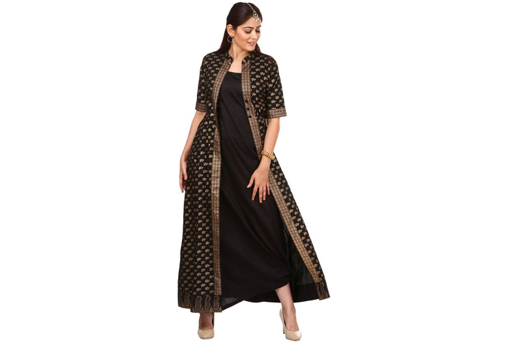Old-saree-into-an-ethnic-long-jacket