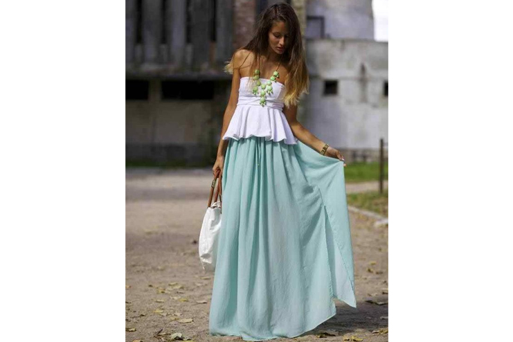 Peplum-top-and-maxi-skirt