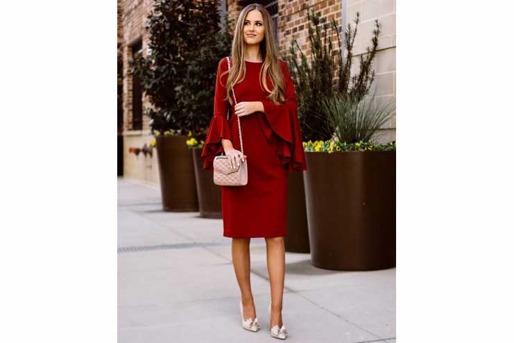 Red-bell-sleeves-dress