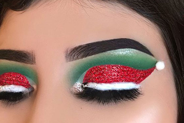 Santa Cap eye makeup