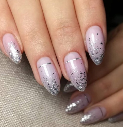 Sprinkle silver on peach