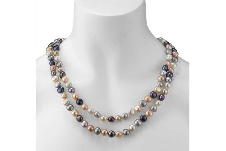 Multi-coloured-pearl-necklace