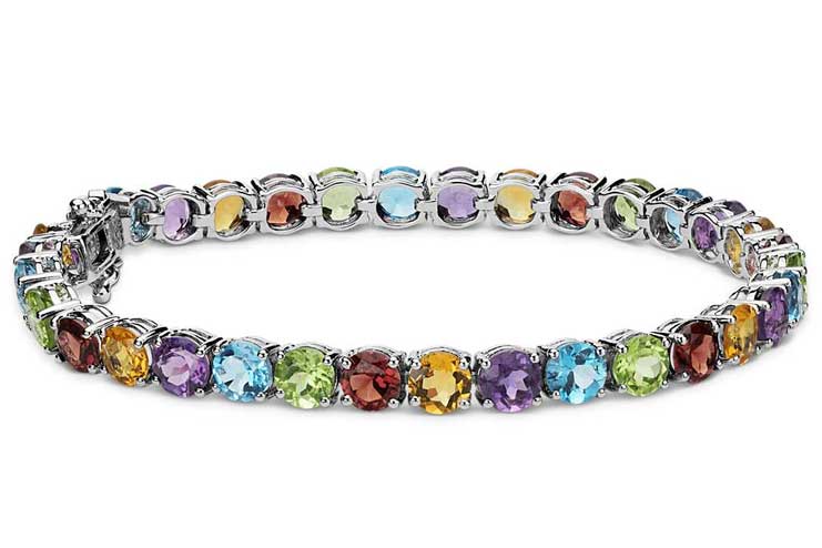 Multi-coloured-gemstone-bracelet