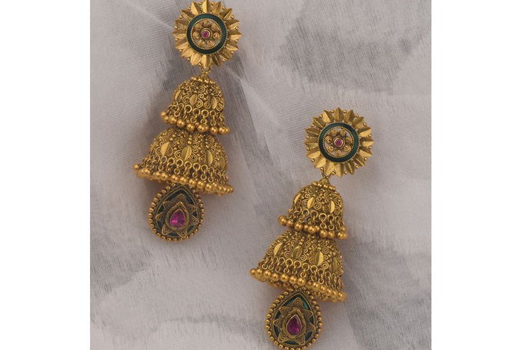 Multi-layered-jhumka-earrings