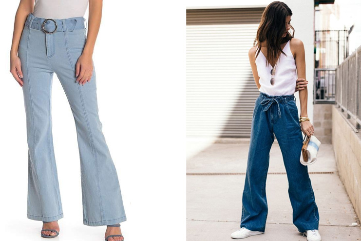 Belted-flare-pants