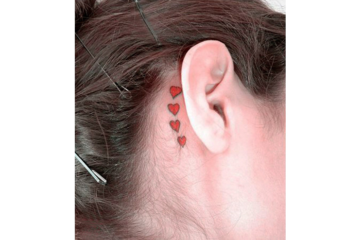 Heart-symbols-ear-tattoo