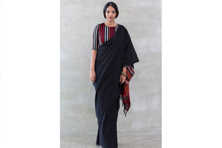 Lenin-Cotton-Saree-With-Cowl-draping