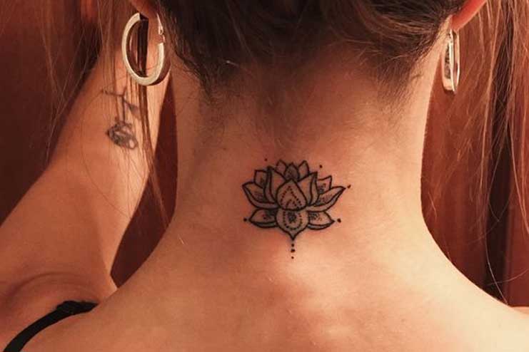 Floral Bottom Neck Tattoo - wide 8