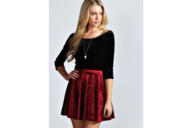 Velvet-mini-skirt