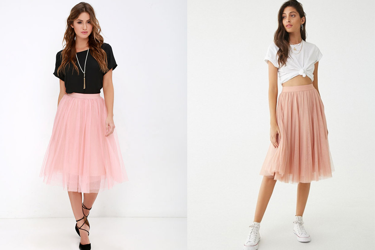Casual-tee-with-tulle-skirt