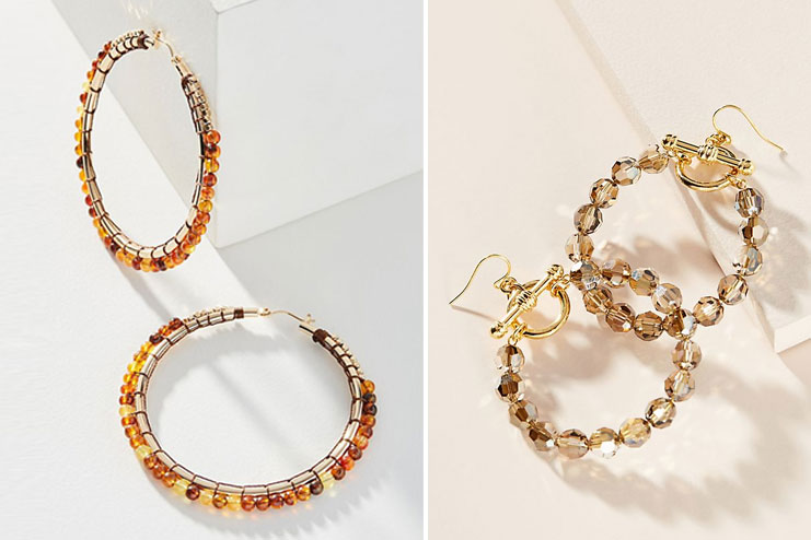 Beaded hoop earrings