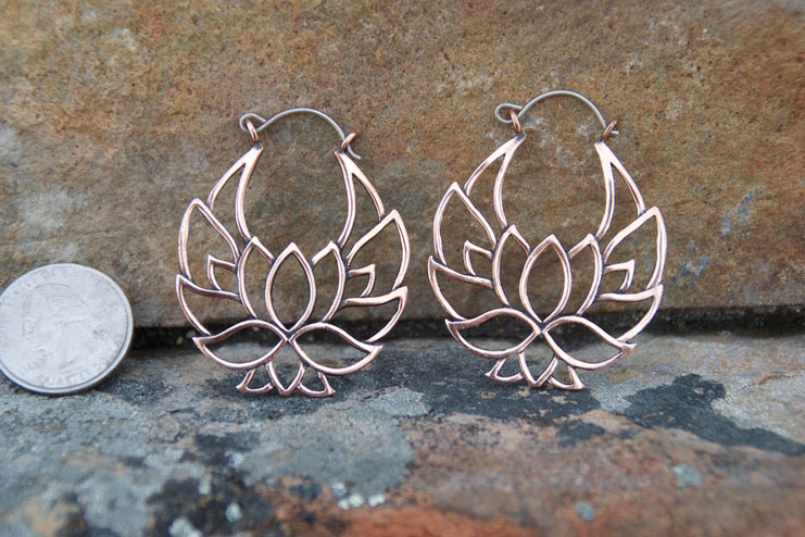 Copper hoop earrings