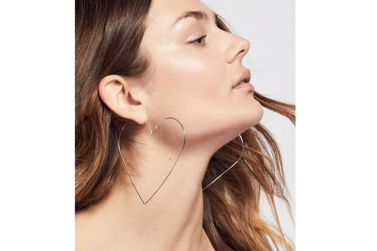 Heart shaped hoop earrings