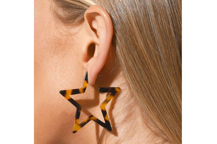 Star hoop earrings