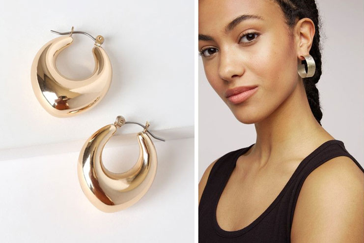 Wide hoop earrings