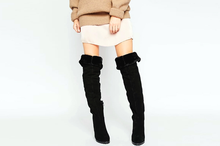 Fur-high-knee-boots
