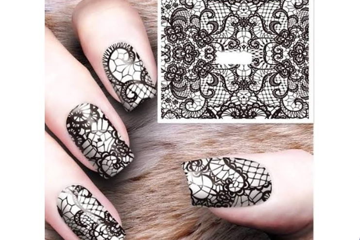 Lace-nail-stickers