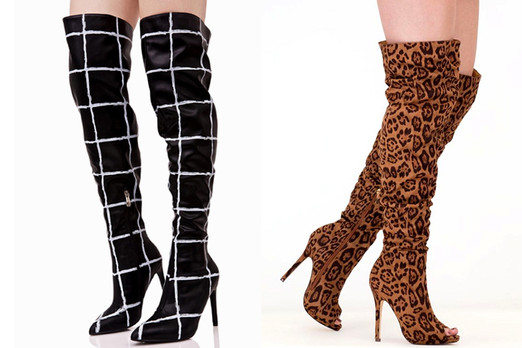 Printed-high-knee-boots