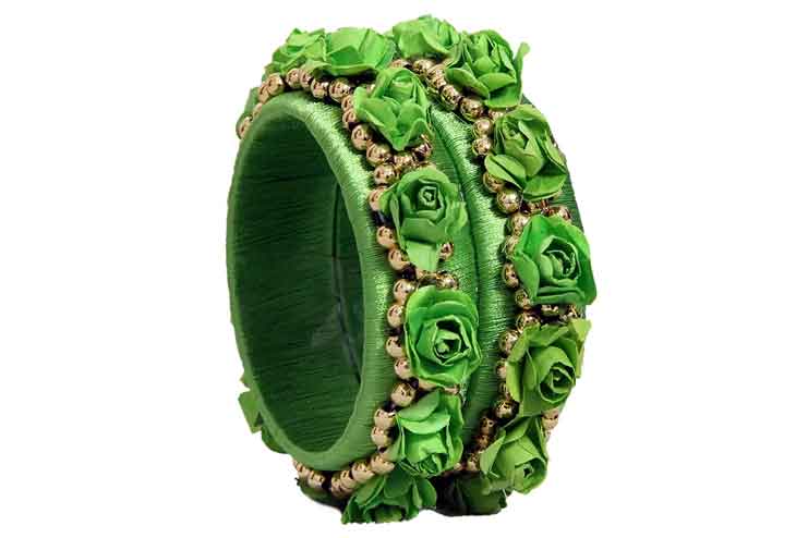 Thread Bangles with flower designs
