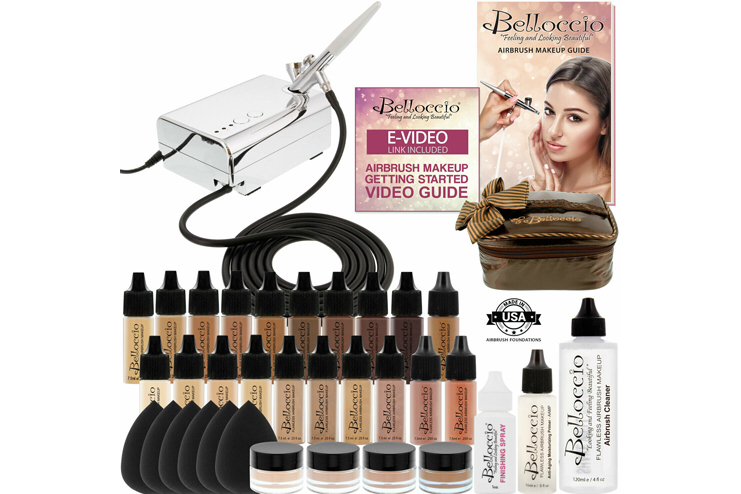 Fair Deluxe Airbrush Makeup Set Compressor, Hose, Found, Bag — Belloccio